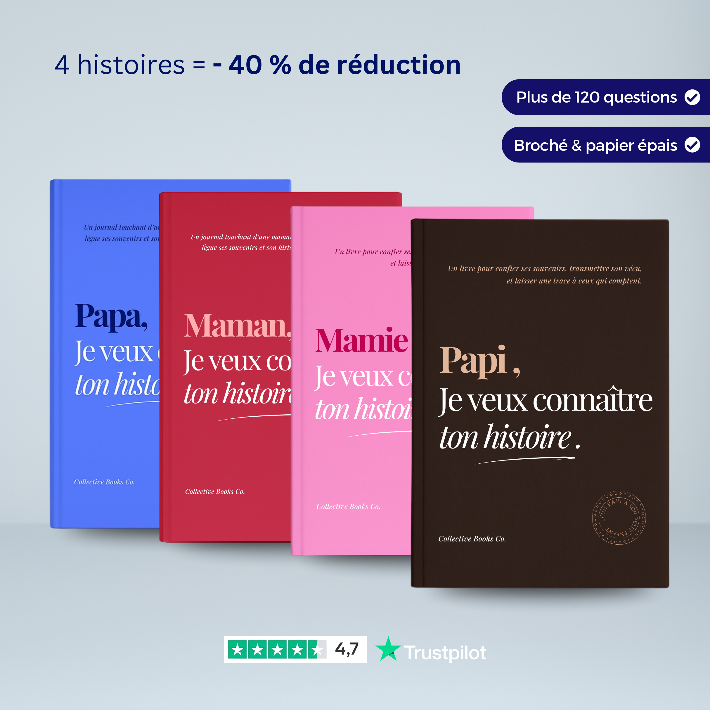 Coffret 4 journaux : Je veux connaître ton histoire